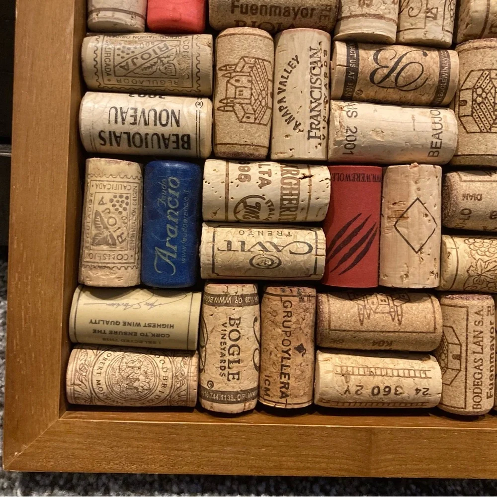 Hand Crafted Square Wine Cork Trivet Hot Plate or Wall Art - 10.5 x 9”